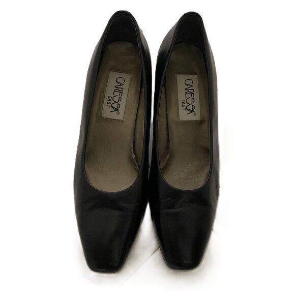 Caressa East Black Leather Pumps - Picture 1 of 6